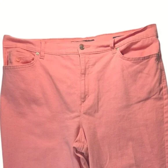 Gloria Vanderbilt Amanda Classic Straight Leg Pink High Rise Jeans Plus Size 18 - Picture 2 of 9